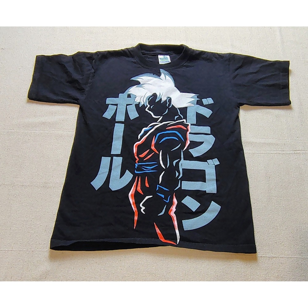 Dragon Ball Super Goku T-Shirt Mens Small Black Double Sided Anime Tee 20‎